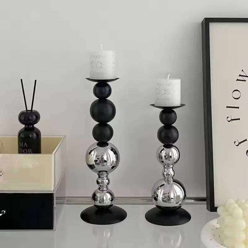 Metal Candle Holder Antique Wedding Bar Hotel Retro Atmosphere Candlestick Church Prayer Candlelight Desktop Home Decoration H260310