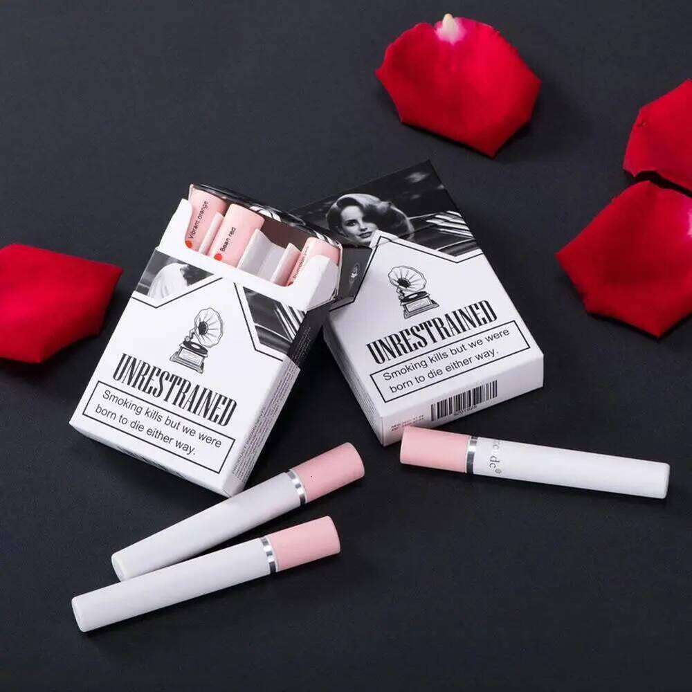 4PCS/Set Creative Cigarette Lipstick Set Matte Long Lasting Waterproof Matt Stick Tube Nude Red Velvet Lip Tint Makeup Z260310