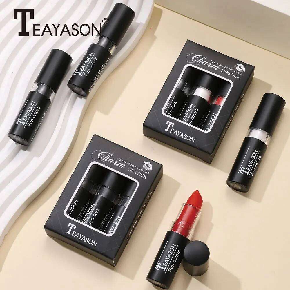Matte Lipstick Velvet Finish Waterproof Long Lasting Non Transfer Dark Shades Black White Red Holiday Makeup Z260310