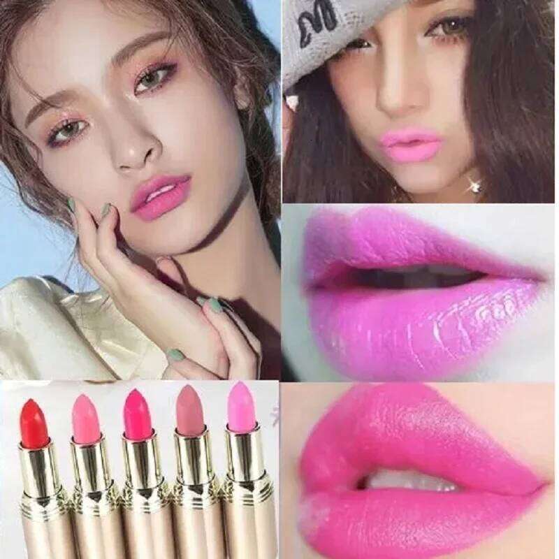 10 Colors Pink Lipstick Waterproof Matte 24 Hours Long Lasting Non-Stick Cup Red Rose Lip Tint Velvet Cosmetic Women Make Up Z260310