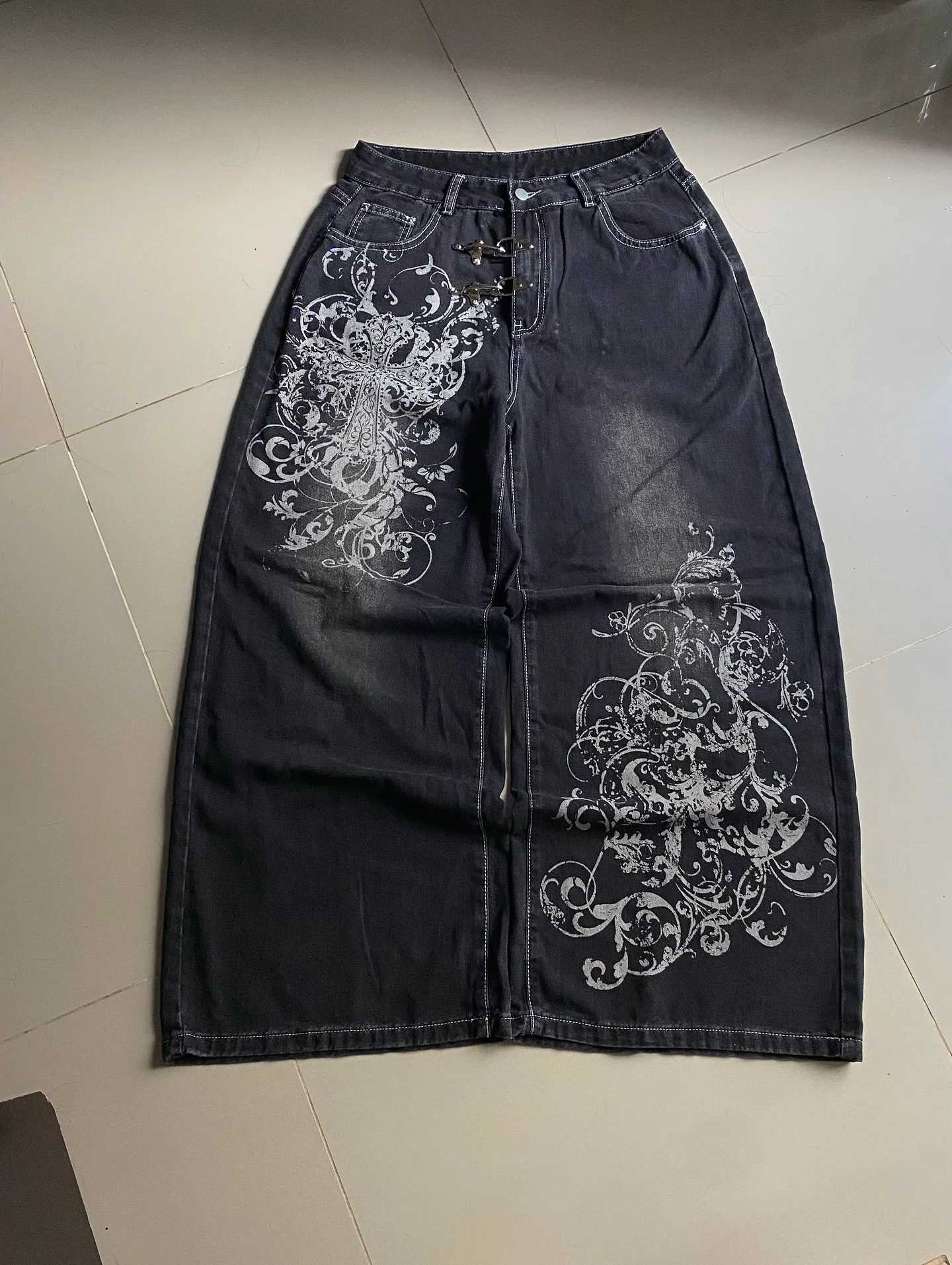 2025 vintage baggy jeans y2K harajuku trend men and women hip hop fashion casual Joker couple Wide-leg pants streetwear M260310