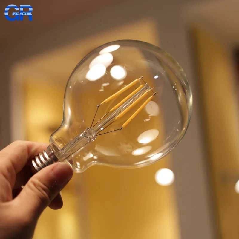 1-4pcs G80 G95 G120 LED Bulb E27 2W 4W 6W 8W AC 220V Energy Saving Global Light Lampada Ampoule Lamp Retro Edison Filament Bulbs H260310