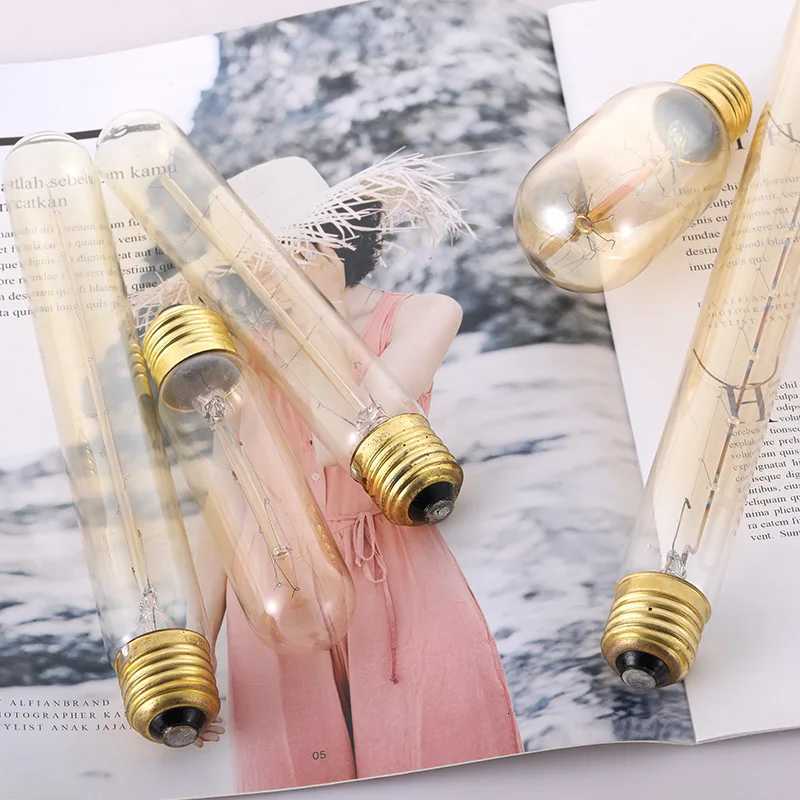 Edison Tungsten Bulb Dimming LED E27 40W 60W 220V 110V Warm Yellow Lighting Retro Nostalgic Flute Decorative Light H260310