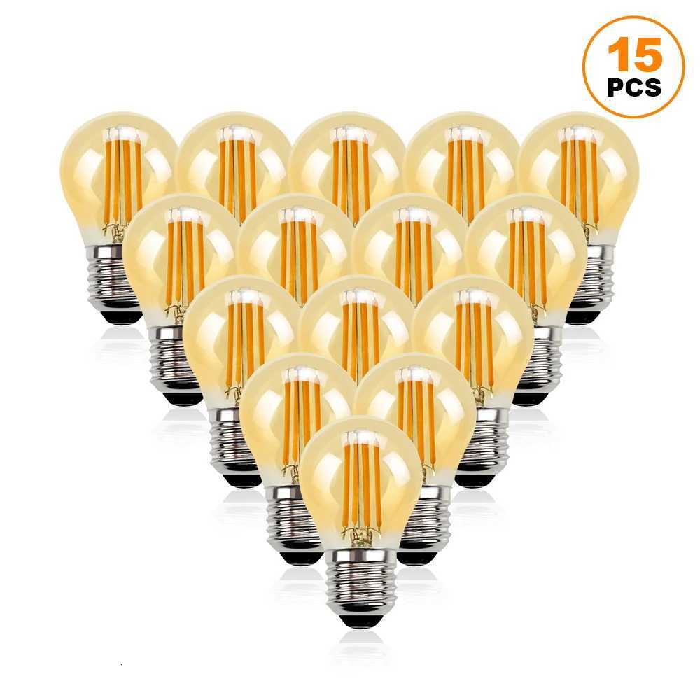 G45G 4W Dimmable LED Globe Light Bulb Mini Amber Glass Edison E27 2700K Vintage Led Filament Bulb For Chandelier String Lighting H260310