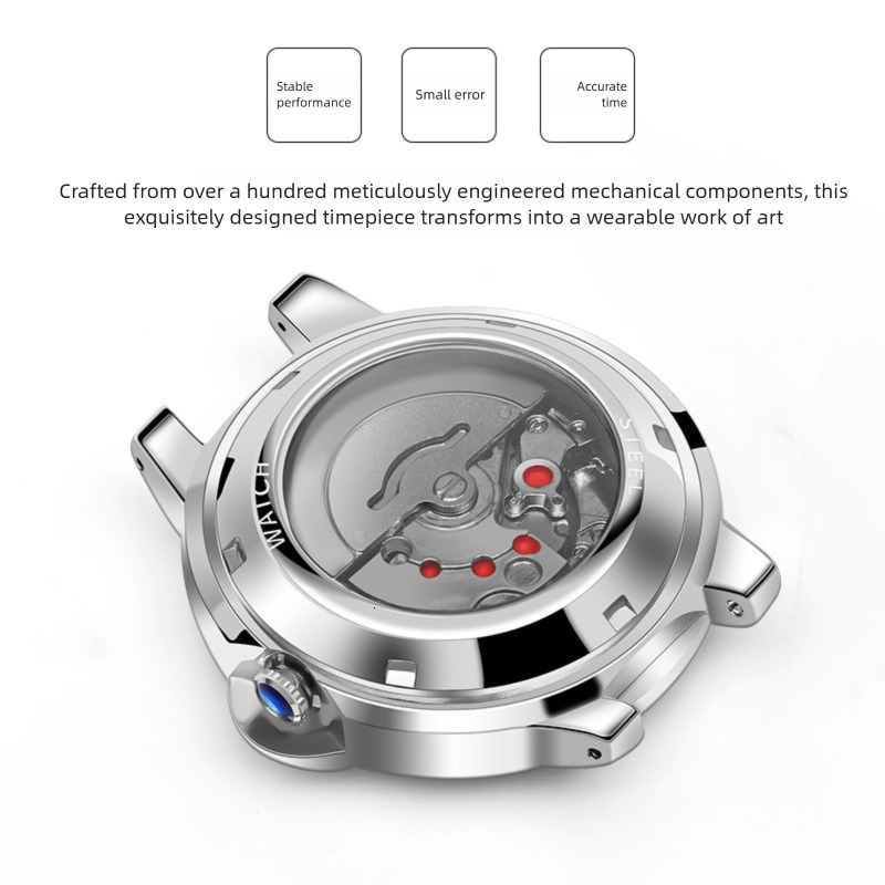 Designer Luxury Simple Casual Men Quartz Watch Slim Case Stainless Steel Band Luminous Waterproof Daily Wear Wristwatch