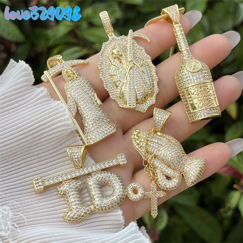 18K Gold Universal Moissanite VVS Grade Grim Reaper Religious Series Necklace - Classic Minimalist Style