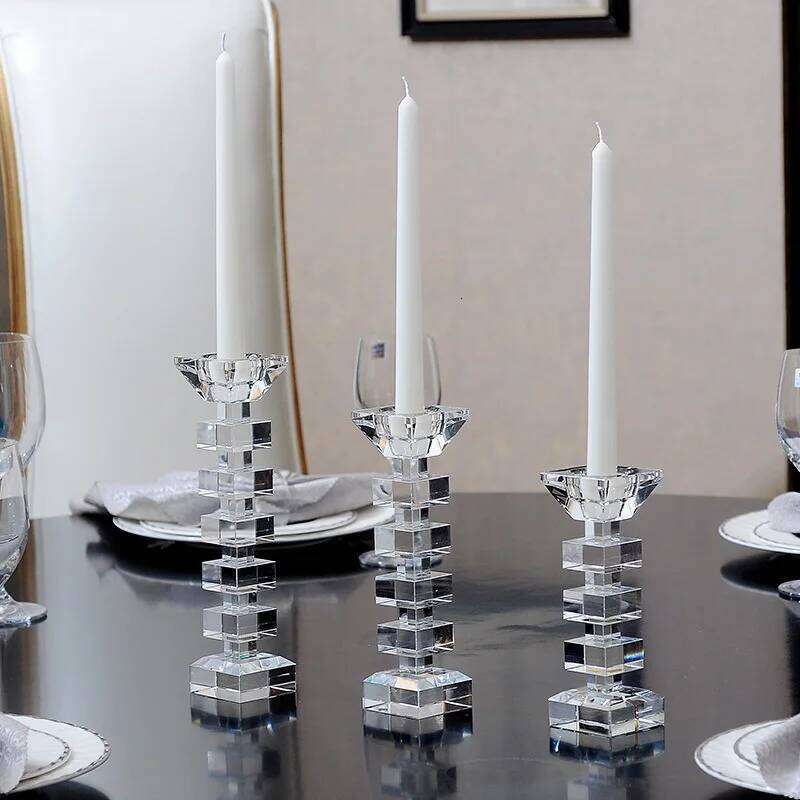 Luxury Crystal Candle Holder Decoration Acrylic Candlestick Birthday Wedding Dinner Party Ornament H260310