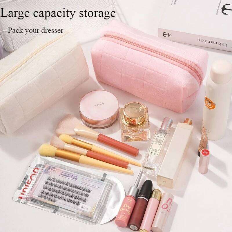 cute plush cosmetic travel skin care product bag, high-looking female mobile phone large capacity storage bag XJ260310
