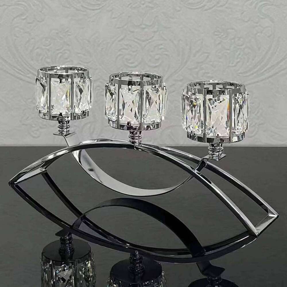 Tea Light Candle Holder Candelabrum 3 Arms Glass Bowl Tealight Candelabra for Wedding Anniversary Party Cafe Decor H260310