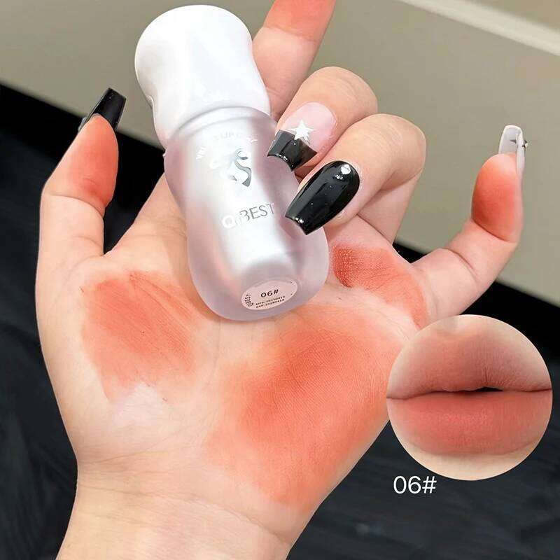 QIBEST Soft Mist Mousse Glaze Velvet Matte Holding Makeup Not Easy to Sticky Lip Mud Korean Cosmetics Lipstick Z260310