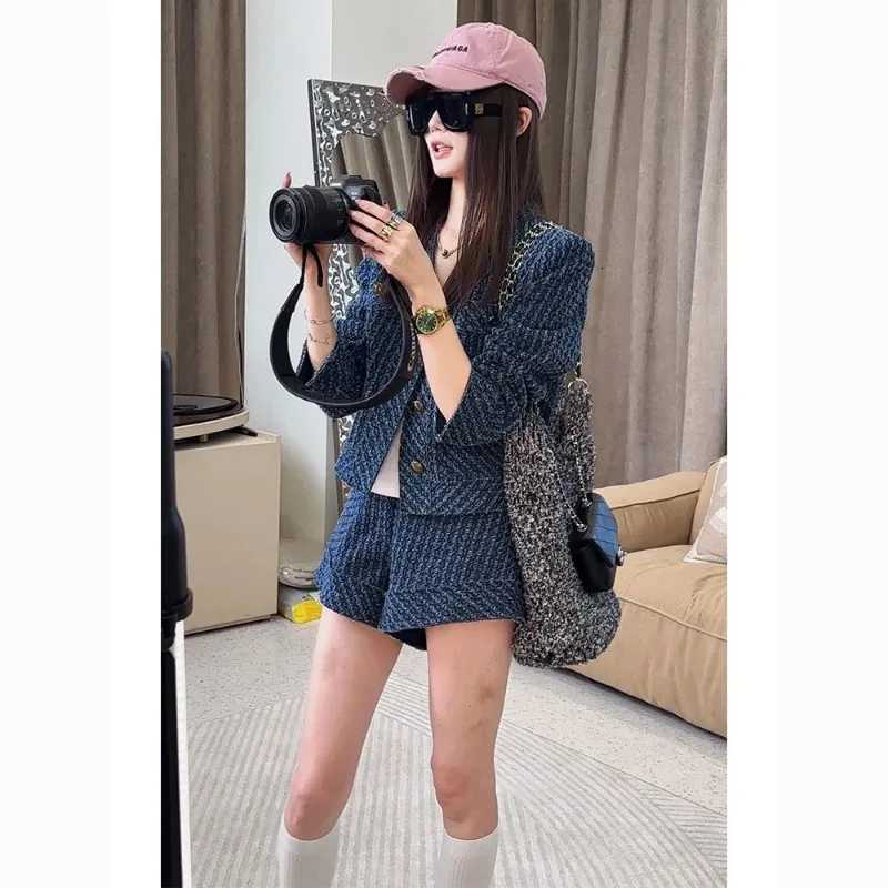 Hot Shorts Suit 2025 Spring Summer Denim Jacket Shorts Wasteland StyleT260310
