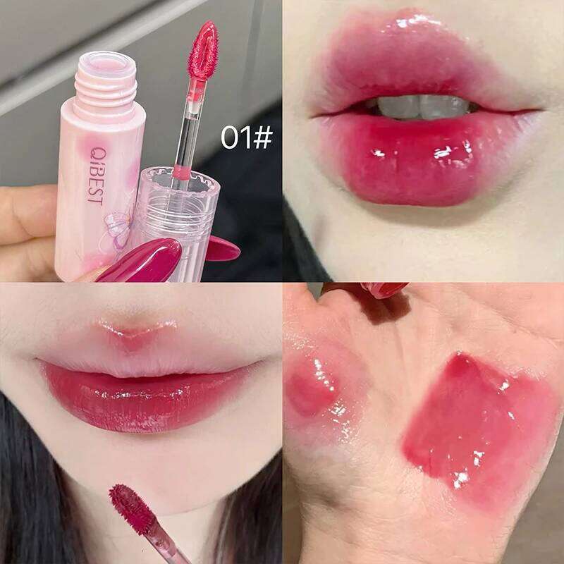 QIBEST Watery Gloss Hydrating Glossy Mirror Glaze Non-Stick Cup Long Lasting Tint Moisturizing Lip Stain Makeup Z260310