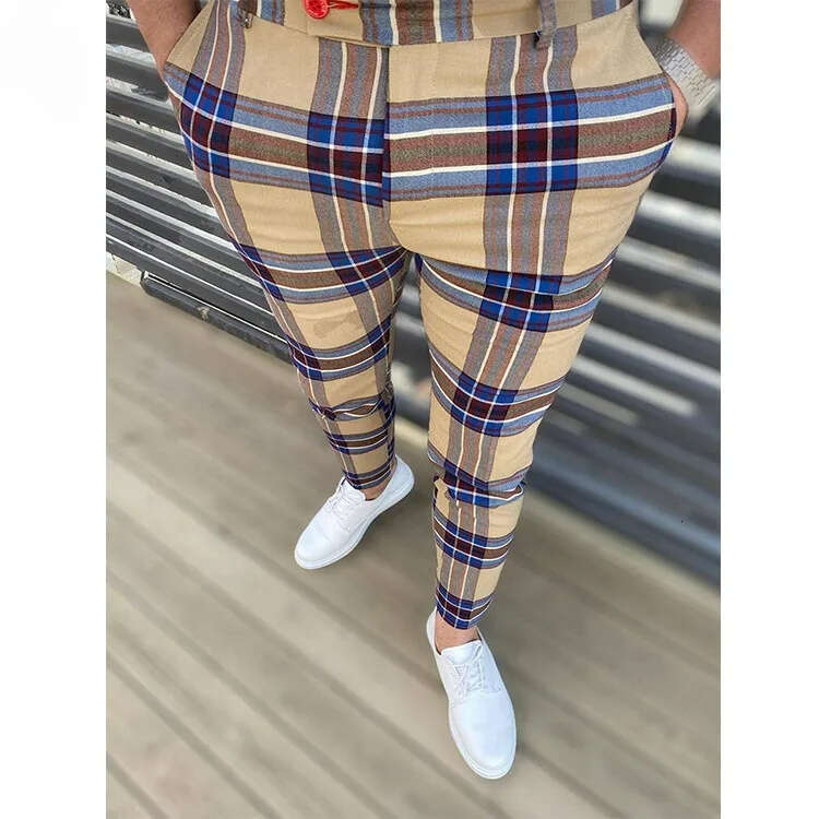 Men's Pants Fashion Summer Designer mens casual sportswear fitness party wedding Long pants Slim Business Groom Wedding Dress Pant Home Casual Me