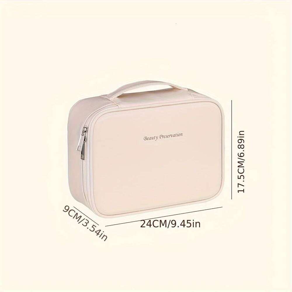 PU Leather Double Layer Makeup Bag Large Capacity Cosmetic Bags Luxury Cosmetics Organizer Women's Travel Essentials XJ260310