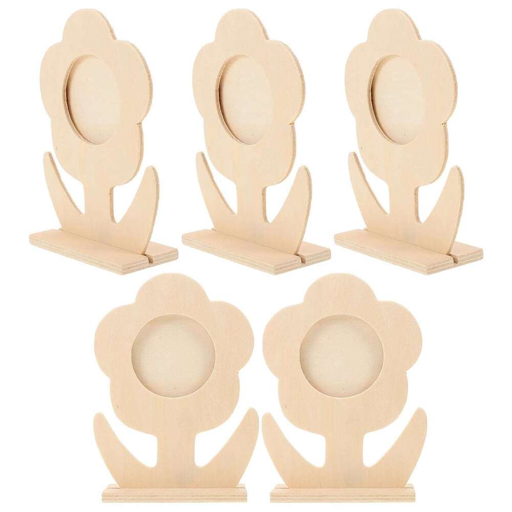 5 PCS Prop Decoration Desktop Photo Frame Home Manual Painting Wooden Picture Holder H260310 - view 3