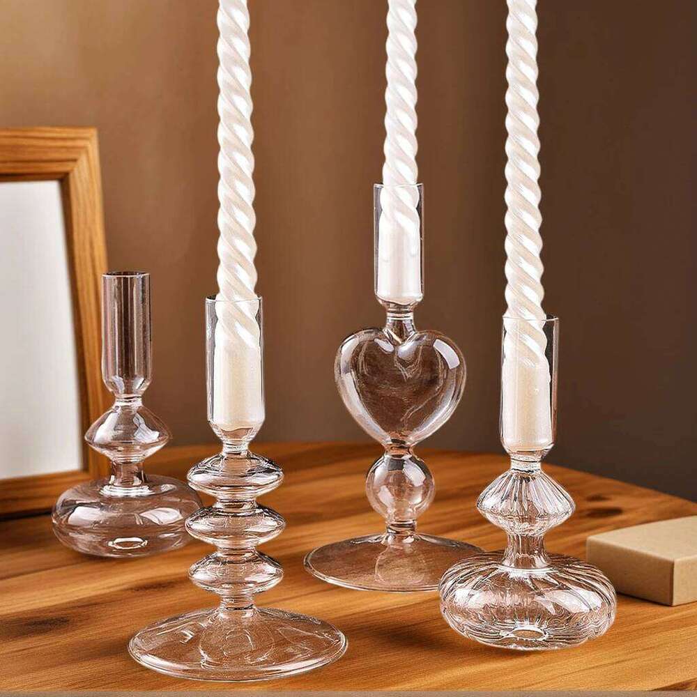1PC, European-style crystal candlestick, home decoration, suitable for table decoration in homes, hotels, weddings, etc H260310