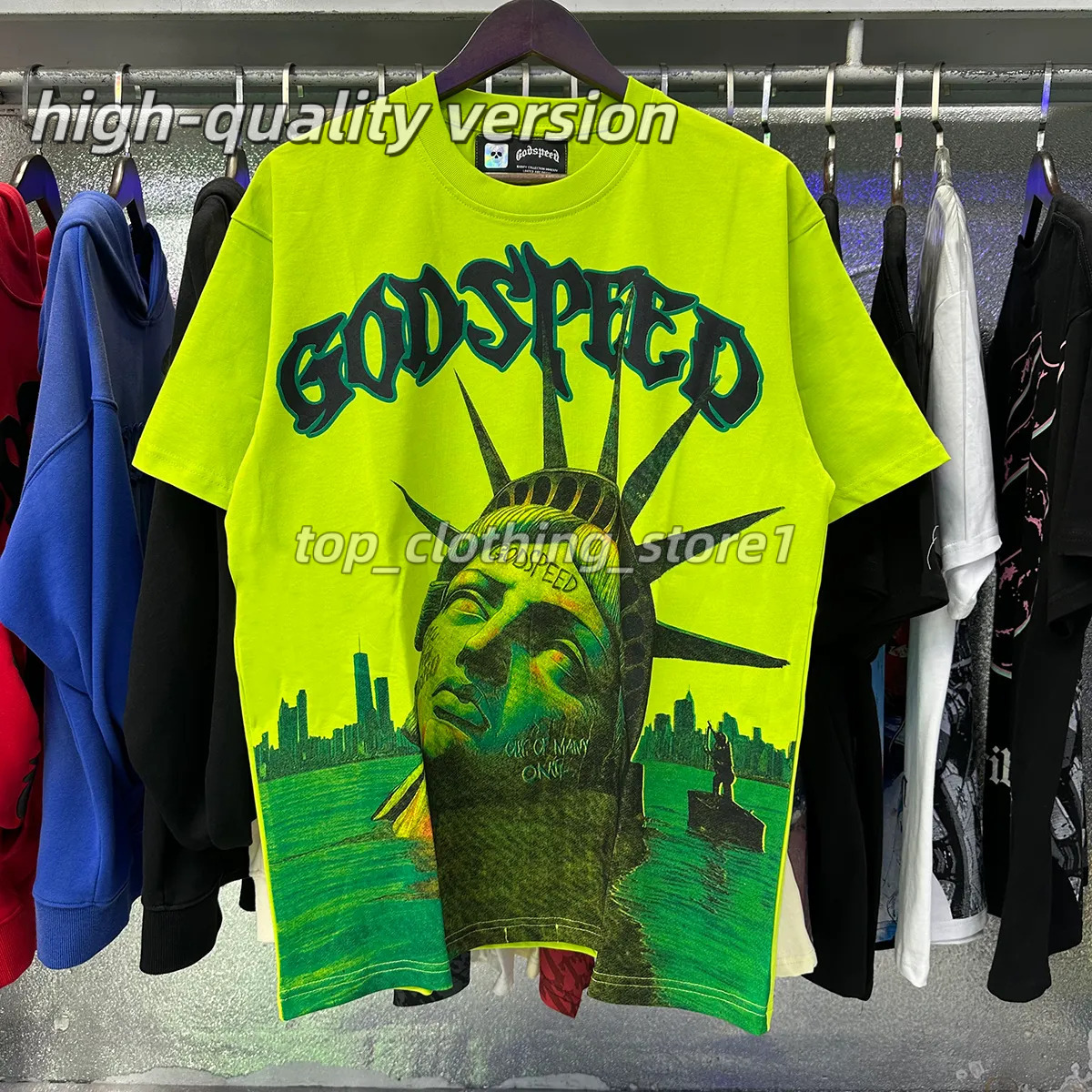 God Speed Shirt Designer Mens T Shirt Summer Designer Mens Fashion Holiday Couple Printing Shirt Fashion Tees Womens Tops Cotton Tshirts Washed Purple Shirt 87B
