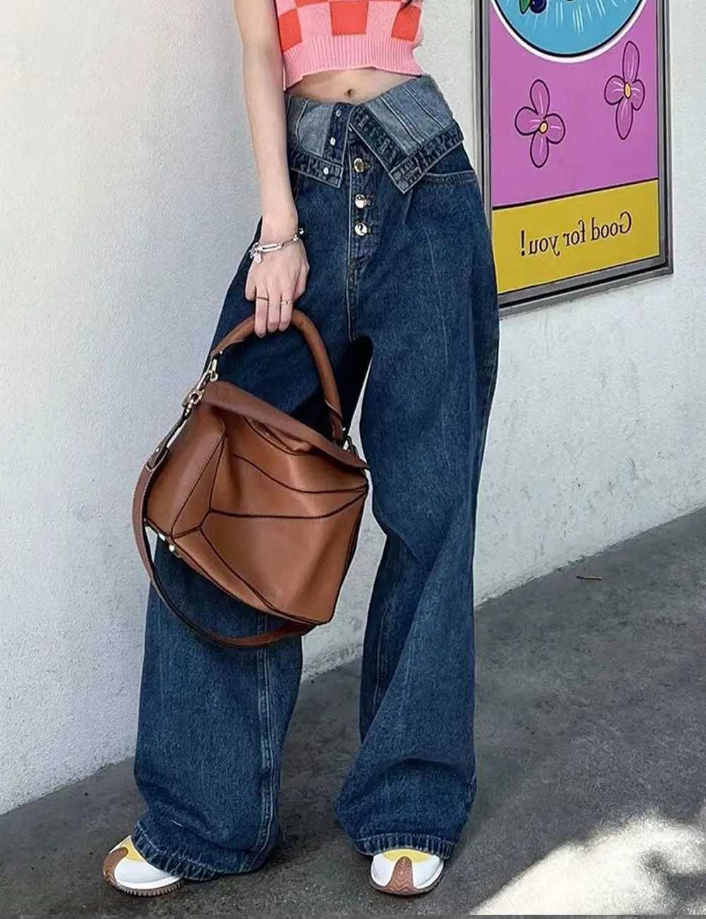 Jeans Women High Waist Vintage Y2K Baggy Jeans Fashion Spring Summer Wide Leg Pants for Teenagers M260310