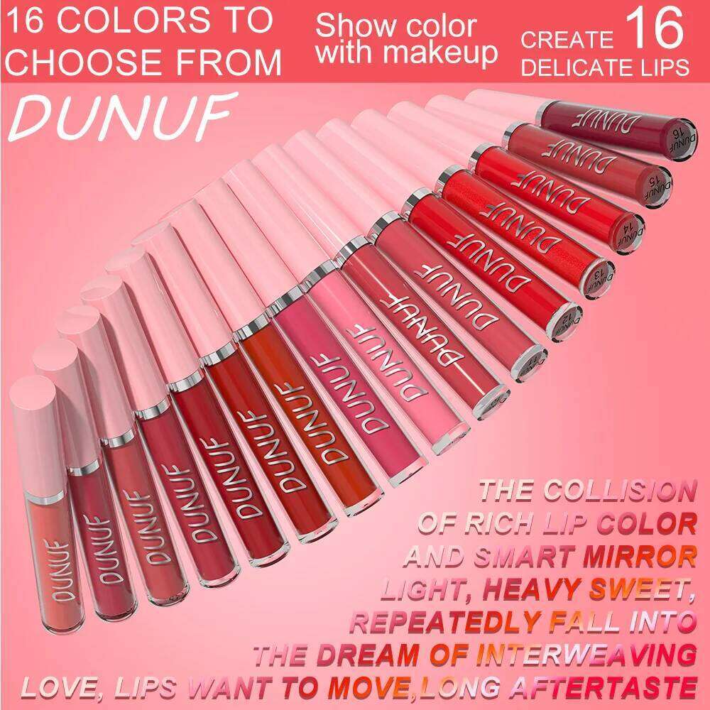 DUNUF High Quality Mirror Herorange Lipstick Gloss Make-up Lightly Glass Moisturizing Plump Lip stick Lipgloss Gifts Z260310