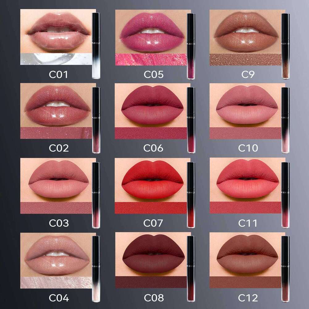 Low Light Matte Lipstick, Highly Pigmented Quick Drying , Waterproof Lasting Liquid Gloss, Hydrating Lip Care Z260310