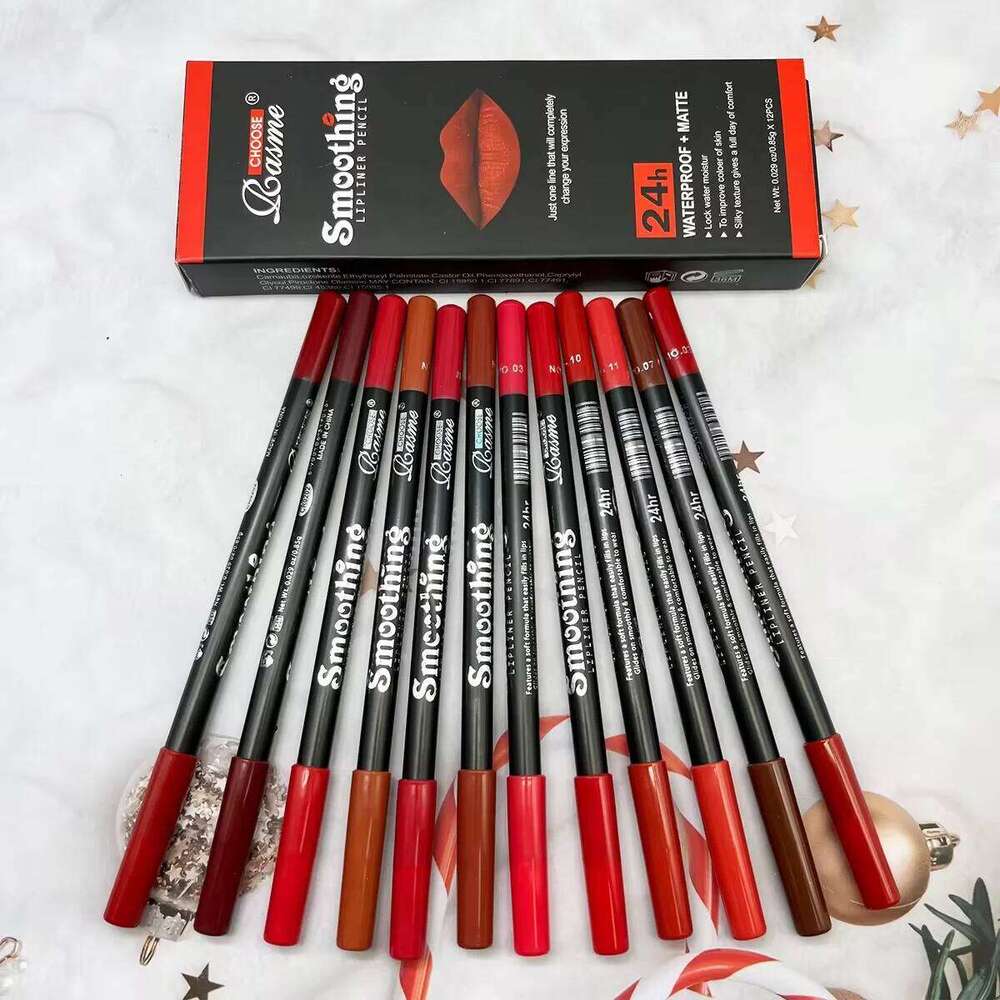 12 pcs Long-Lasting Lipstick Set with Professional Liner Pencil and Matte Lip Gloss for Women Valentine's Day Gifts Z260310