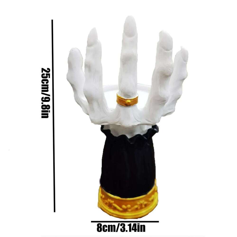 Witch Hand Candlestick Palm Candle Holder Gothic Decor Snack Bowl Stand Resin Ornament Halloween Decorations For Home H260310