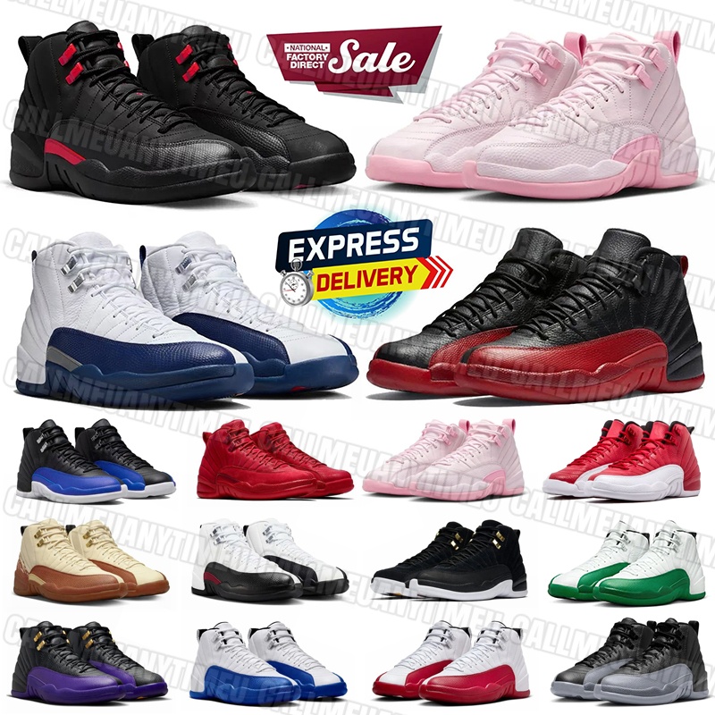 New Mens 12 Basketball Shoes 12s Leather rubber sneakers Blueberry Flu Game Taxi French Blue Outdoors jordan12smen sports Trainers jordan12men 40-47