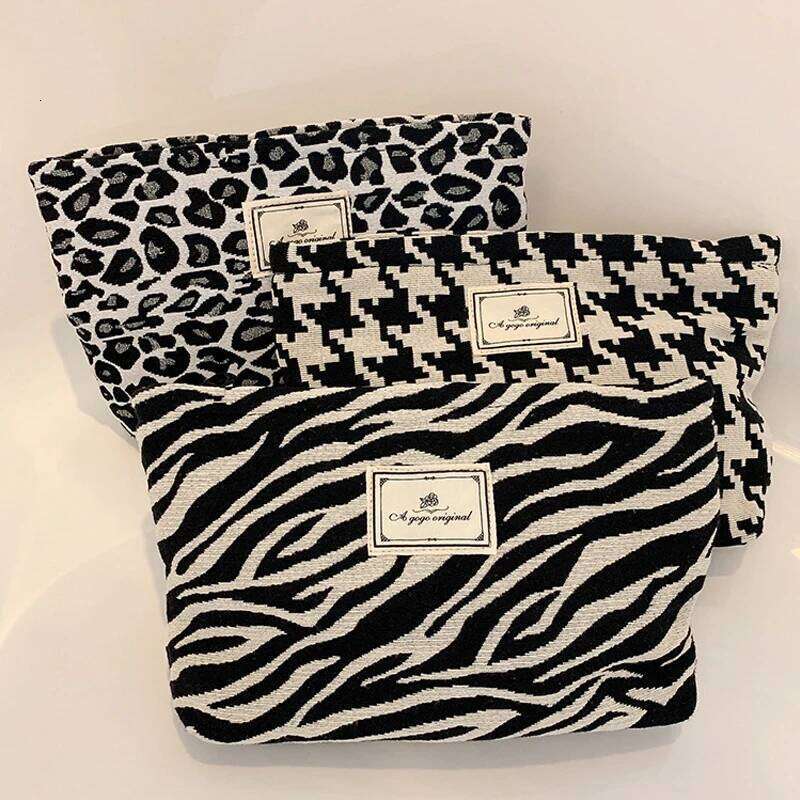 Women's Cosmetic Leopard Zebra Personalized Fashion Versatile Makeup Portable Large Capacity Mult Functional Storage Bag XJ260310