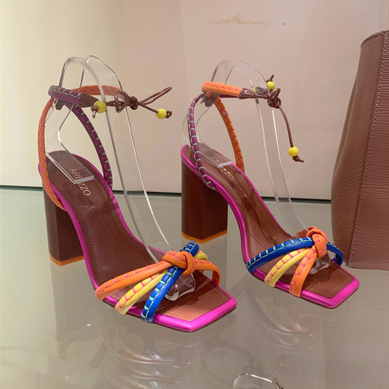 designer sandals high heels sandal luxury womens sandals summer platform sandale women new fashion square toe strappy exquisite ladies shoes size 35-43