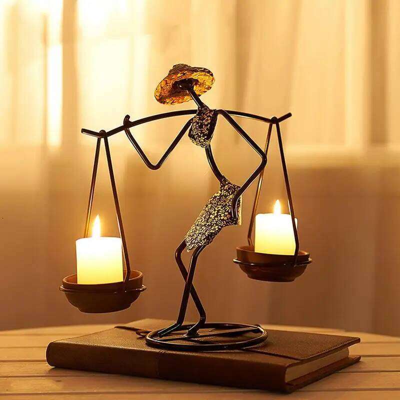 Creative Iron Candle Holder African Metal Candlesticks Wedding Christmas Decoration Home Table Living Room Ornaments H260310