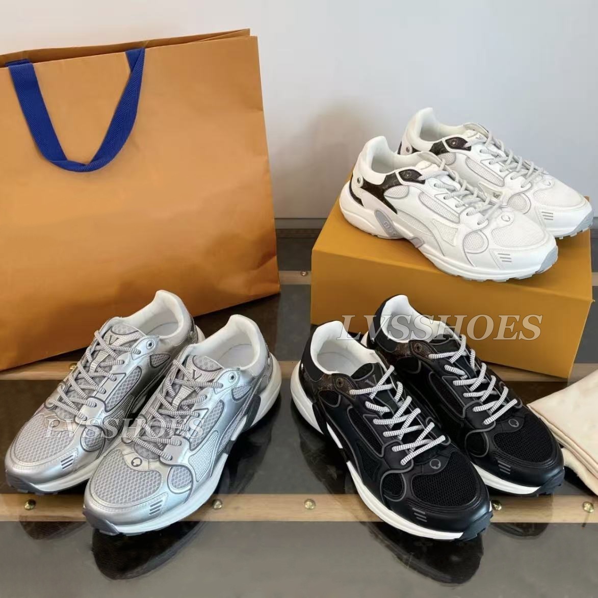 Olympia Sneakers Designer Women Reflective Flats Shoes Low Top Casual Trainers Virgil Shoes Platform Suede Running Shoe White Black Silver Embossed Sports Sneaker