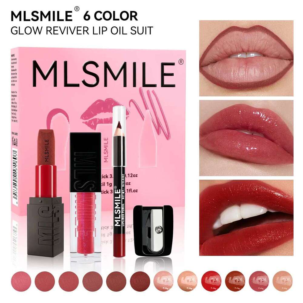 Long Lasting Matte Lipstick Set Velvet Glaze Hydrating Lip Liner Pencil With Mirror Sharpener Complete Makeup Kit Z260310