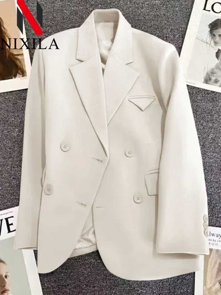 New in Spring Autumn Blazer Woman Chic Elegant Woman Jacket Outerwears Blazers Office Lady Loose Coats Youthful Woman ClothesT260310