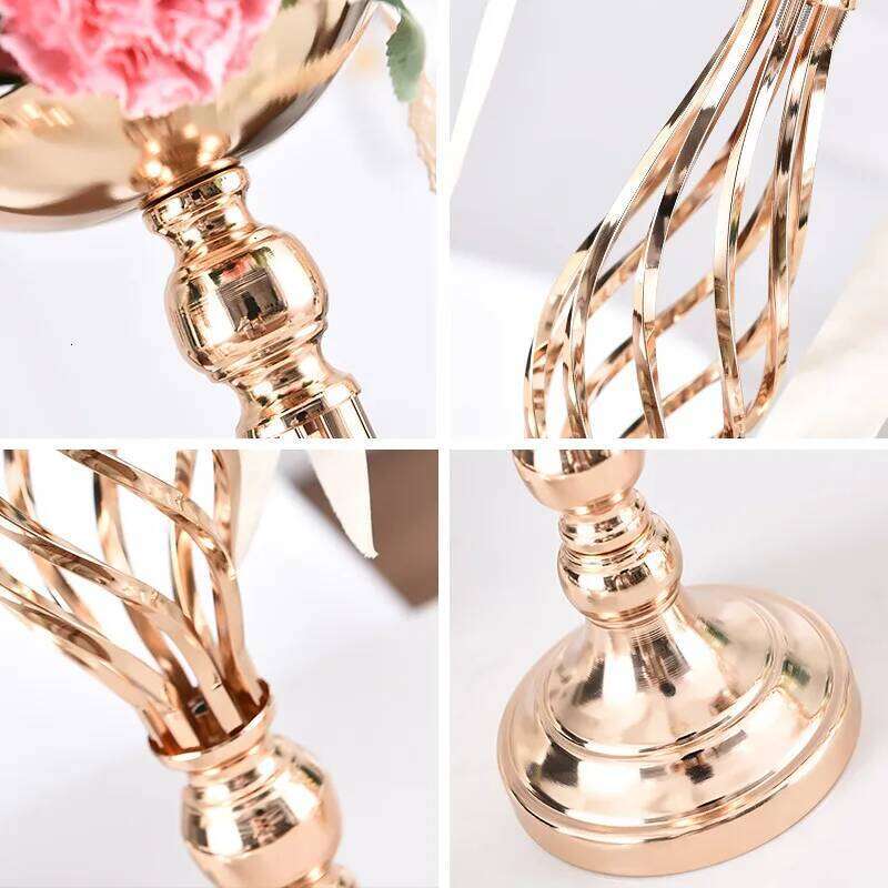 Wedding Table Home Iron Vase Luxury Living Room Decoration Road Guide Candle Holder Candlestick Candlelight Dinner H260310