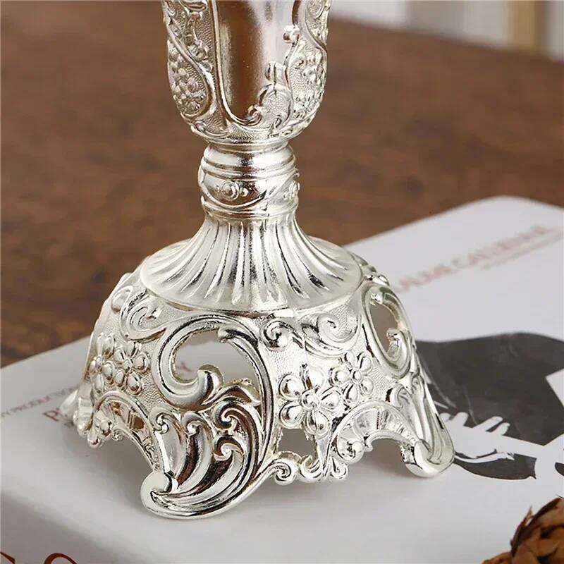 2pcs Retro Candlestick Gold Silver Holder Wedding Centerpieces Candle Holders Banquet Dinning Table Decorations Ornaments H260310