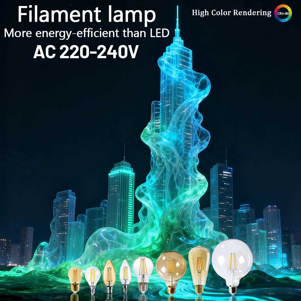 4pcs Filament Bulb E27 B22 E14 Retro Led Light C35 A60 ST64 AC220-240V Vintage Warm Glass Lamp Lighting Indoor Living H260310