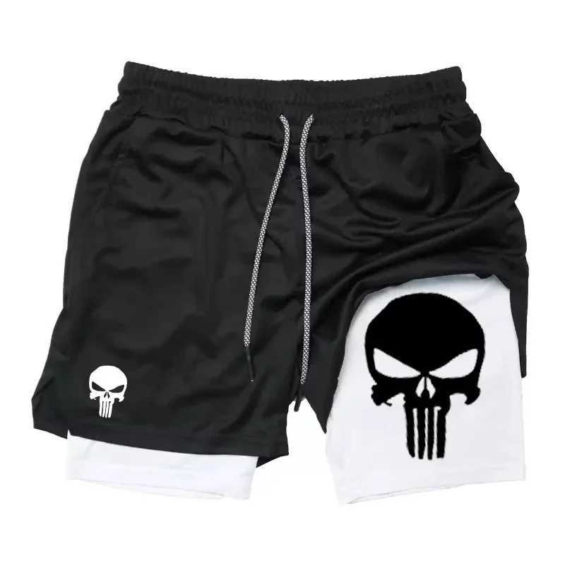 2-in-1 mens performance shorts sports quick drying shorts with phone pocket summer gym fitness running shorts N260310