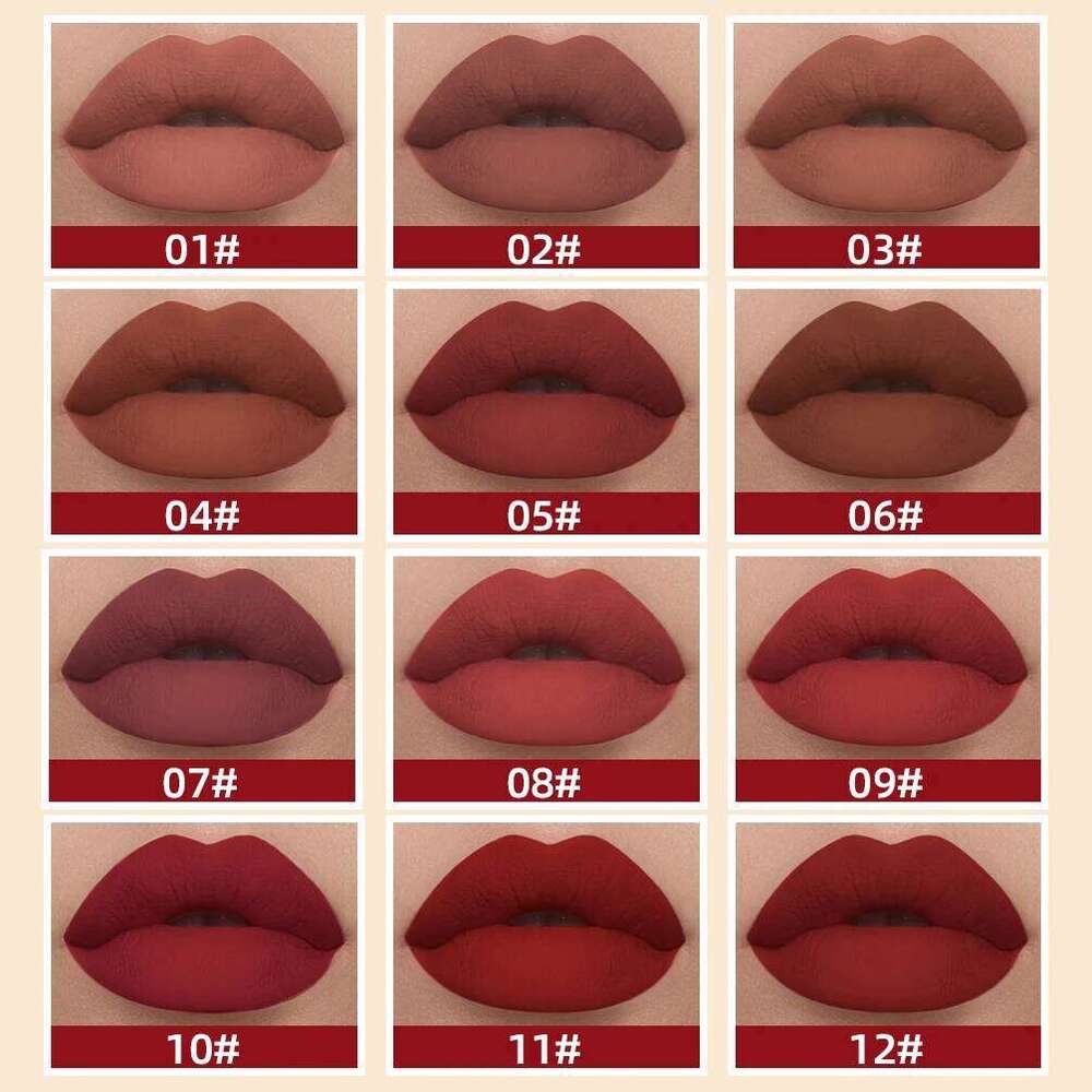 QIBEST Liquid Lipstick Waterproof Velvet Nude Matte Sexy Red Gloss Long Lasting Nonstick Lip Stain Makeup 24 Colors Hots Z260310