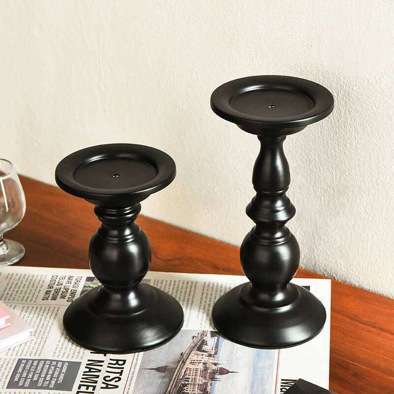 1 Piece: Simple Retro Black Iron Candle Dinner Dining Table Holder Romantic Decoration H260310