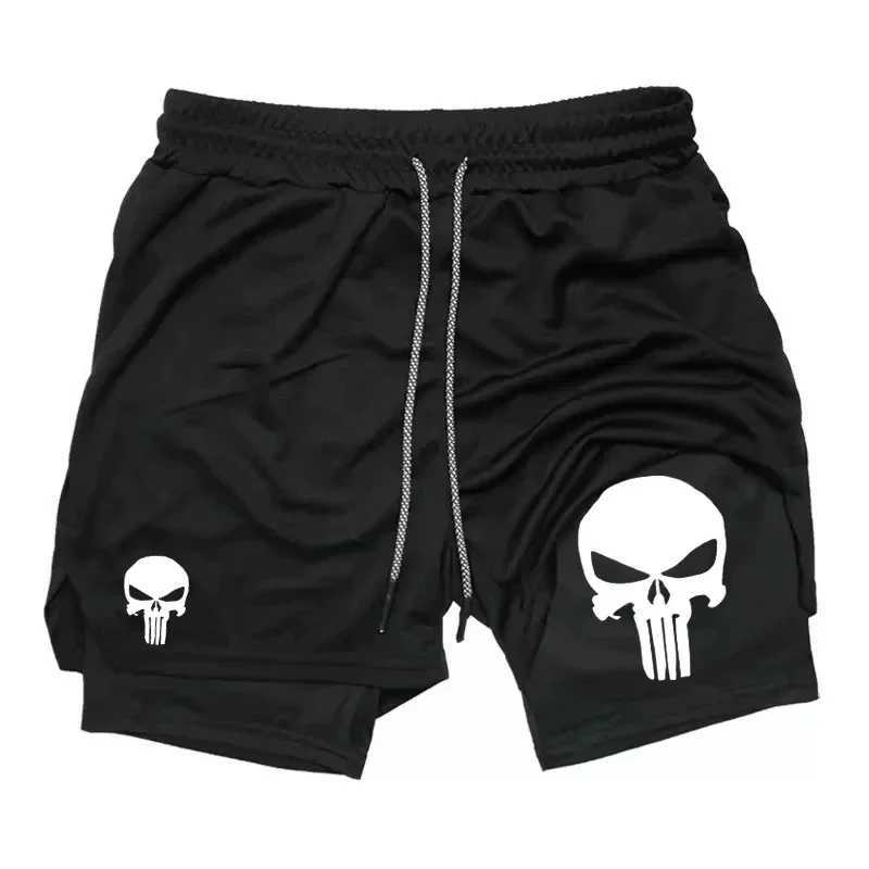 2-in-1 mens performance shorts sports quick drying shorts with phone pocket summer gym fitness running shorts N260310