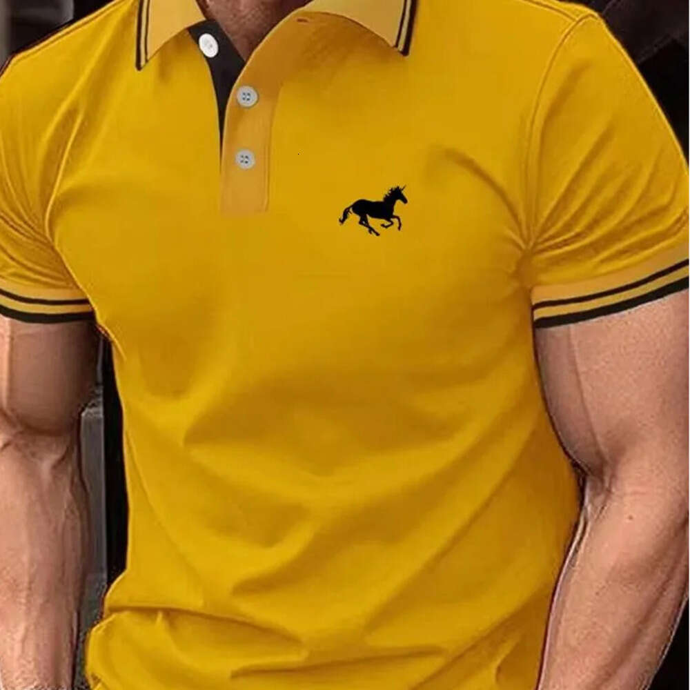 Polos T-shirt Classic Short Sleeved Polo Shirt Summer Top Button Lapel Super Large Home Casual Mens Clothing