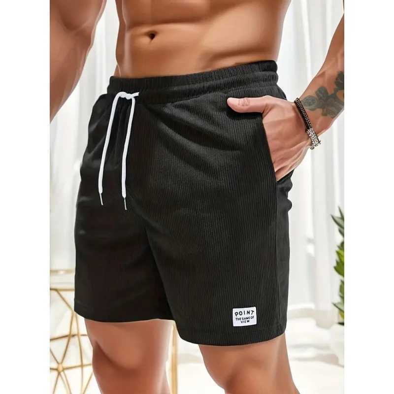 Mens Corduroy Shorts Summer Casual Sports Pants Minimalist Streetwear Elastic Waist Quick Dry Outdoor Shorts N260310