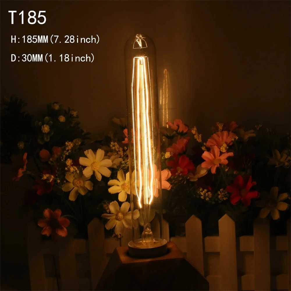 E27 Dimmable Vintage Edison Bulb Retro Lamp 40W T185 T225 T300 T45 Ampoule Incandescent Lights Filament 2700K 220V Warm White H260310