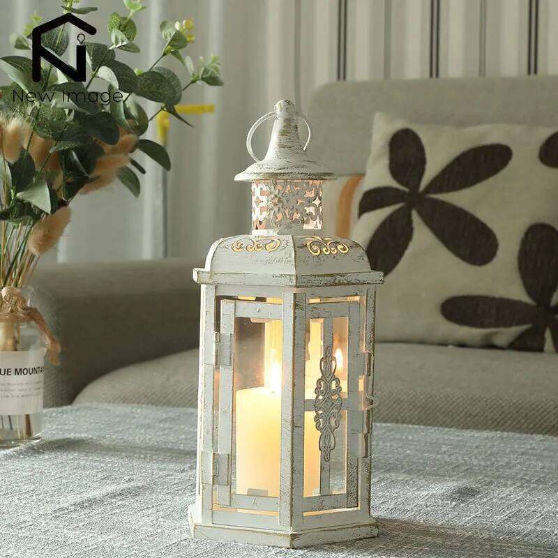 Vintage Candle Holder Lanterns Metal Hanging Decorative Lantern Candleholder Home Decor for Indoor Outdoor Weddings H260310