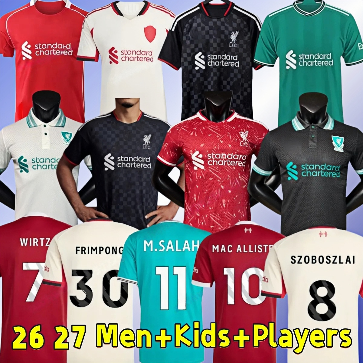 26 27 ISAK Salah DIOGO JOTA WIRTZ FRIMPONG KERKEZ MAC ALLISTER EKITIKE Szoboszlai GAKPO soccer jerseys 2026 2027 liveR Redsmohamed football shirts Adult kids kit