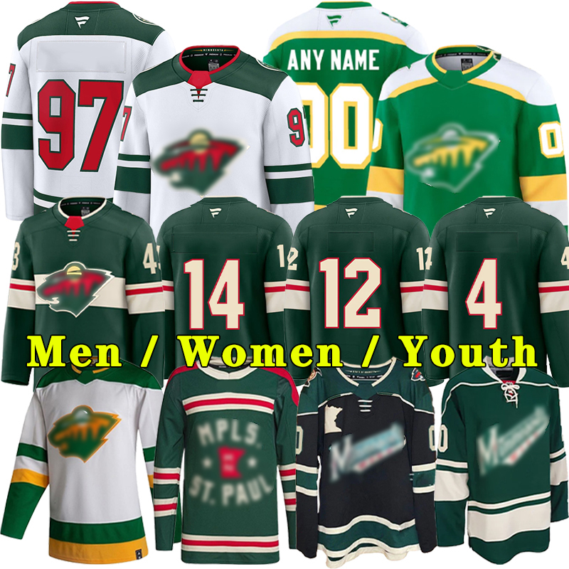 97 Kirill Kaprizov jersey Reverse wilds jersey 43 Quinn Hughes minnesota 12 Matt Boldy Joel Eriksson Ek Ryan Hartman Brock Faber Marc-Andre Fleury hockey jerseys