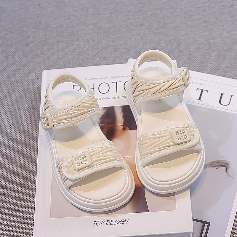 Free shipping Kids Sandals Girls Soft Sole Non-slip Beach Shoes Casual Flat Sandals Kids Party Shoes Pink Girls Sandals Central University Girls'