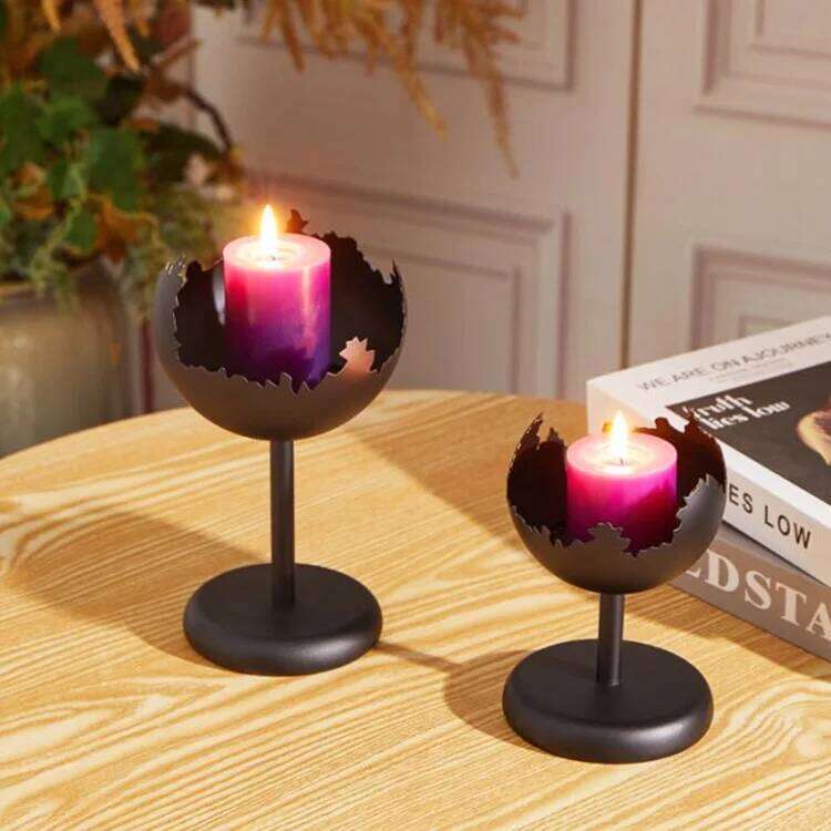 Transparent metal fragrance diffuser holder - painted finish candle stand for dining table to enhance atmosphere H260310