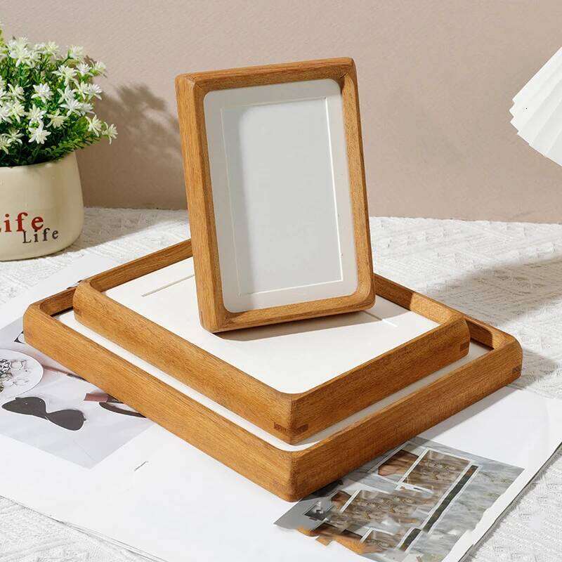 Solid Wood Black Walnut Mortise and Tenon Round Corner Picture Elegant Couple's Photo Frame Display Stand Home Decor H260310 - view 6