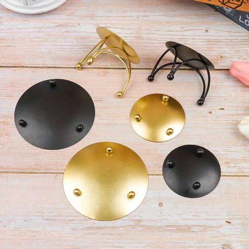 1/2pc Iron Candle Holder Vintage Pillar Metal Plate Candlestick Stand For Wedding Party Festival Romantic Tabletop Decor Gifts H260310